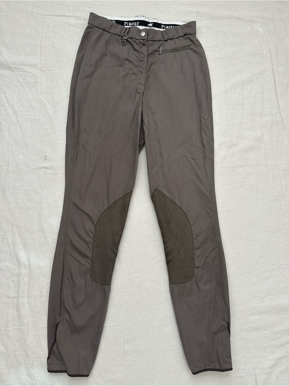 Pikeur Vintage Equestrian Knee Patch Riding Breeches Taupe Brown Germany